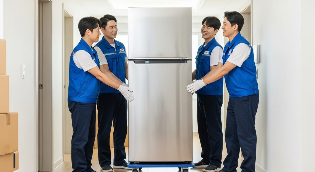 냉장고를 안전하게 운반하는 이사 인력